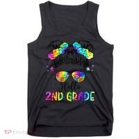 Hello 2nd Grade Messy Hair Bun Girl Back To School First Day Gift Tank Top thumb 0