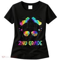 Hello 2nd Grade Messy Hair Bun Girl Back To School First Day Gift Women's T-Shirt thumb 0