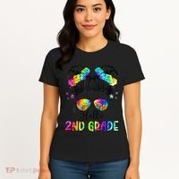 Hello 2nd Grade Messy Hair Bun Girl Back To School First Day Gift Women's T-Shirt thumb 4