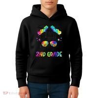 Hello 2nd Grade Messy Hair Bun Girl Back To School First Day Gift Kids Hoodie thumb 4