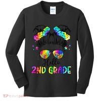 Hello 2nd Grade Messy Hair Bun Girl Back To School First Day Gift Kids Long Sleeve Shirt thumb 0