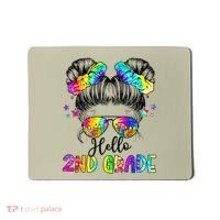 Hello 2nd Grade Messy Hair Bun Girl Back To School First Day Gift Mousepad thumb 0