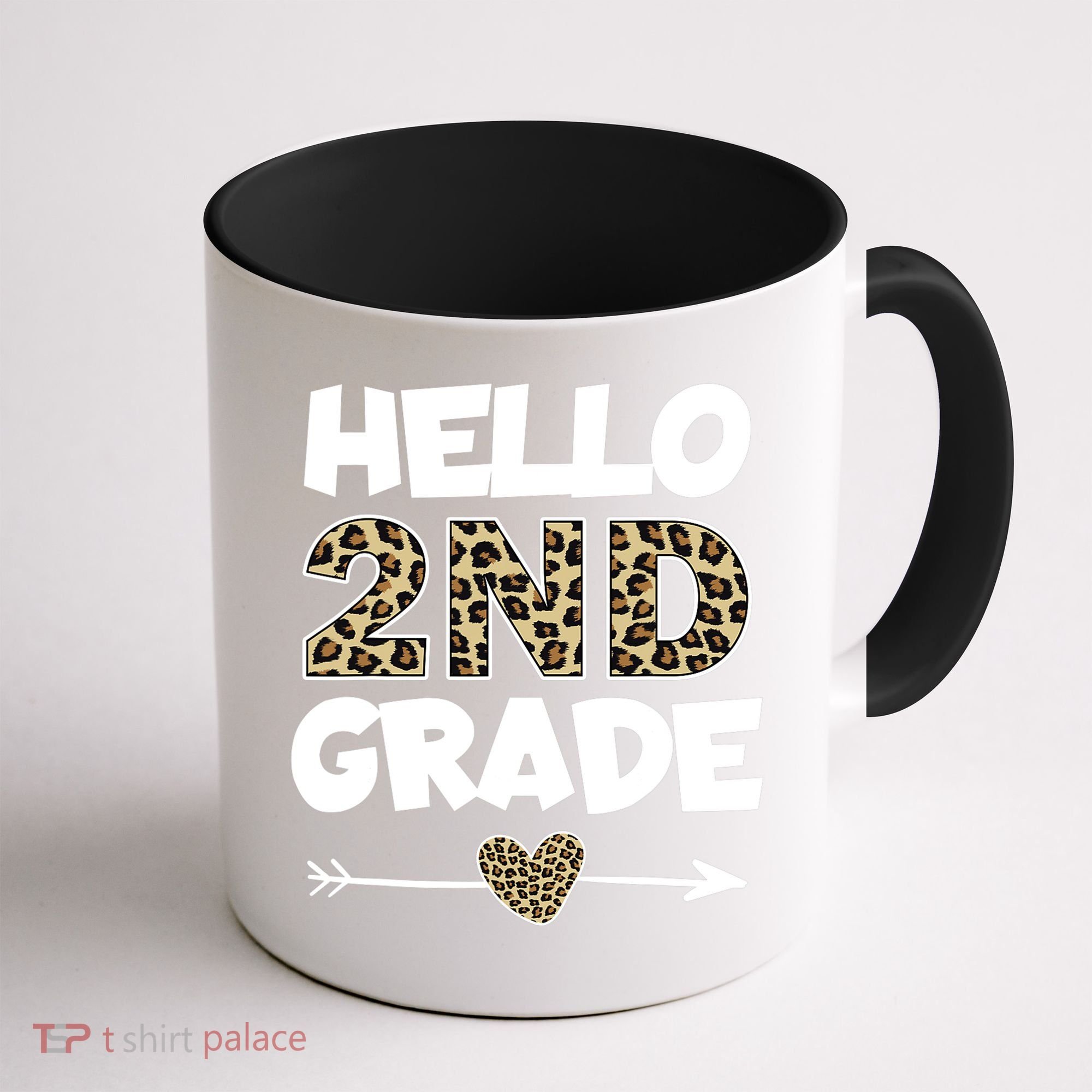 Hello 2nd Grade Leopard Print Second Grade Teacher Kids Gift Coffee Mug