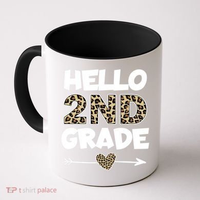 Hello 2nd Grade Leopard Print Second Grade Teacher Kids Gift Coffee Mug