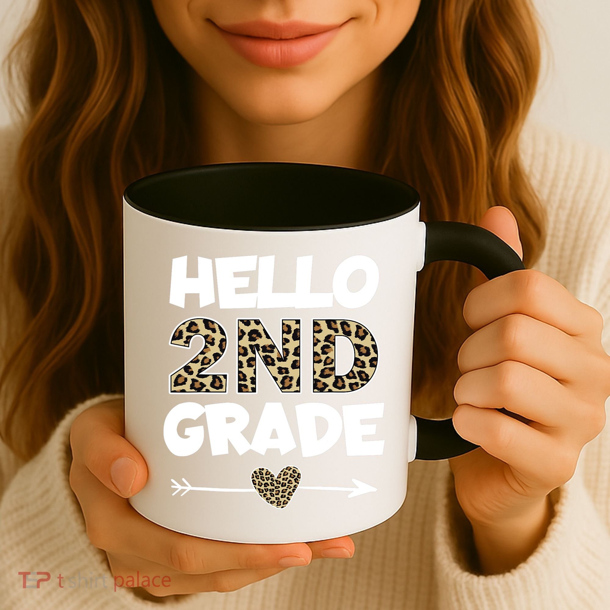 Hello 2nd Grade Leopard Print Second Grade Teacher Kids Gift Coffee Mug