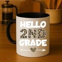 Hello 2nd Grade Leopard Print Second Grade Teacher Kids Gift Coffee Mug thumb 4