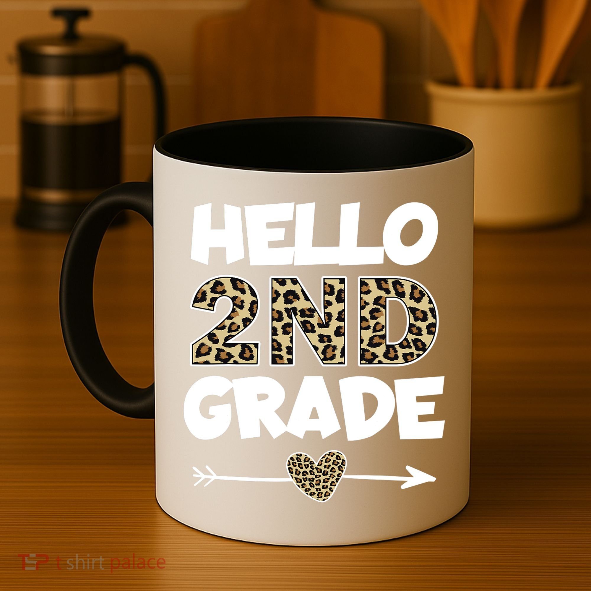 Hello 2nd Grade Leopard Print Second Grade Teacher Kids Gift Coffee Mug