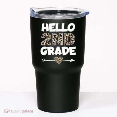 Hello 2nd Grade Leopard Print Second Grade Teacher Kids Gift Tumbler