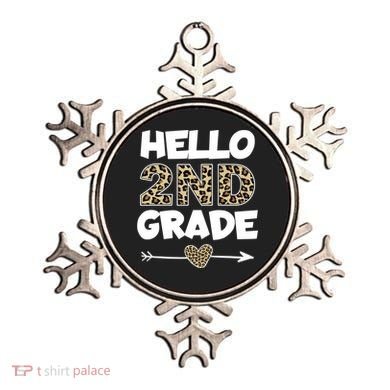 Hello 2nd Grade Leopard Print Second Grade Teacher Kids Gift Ornament