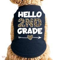 Hello 2nd Grade Leopard Print Second Grade Teacher Kids Gift Doggie Tank thumb 0