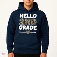 Hello 2nd Grade Leopard Print Second Grade Teacher Kids Gift Hoodie thumb 2