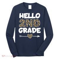 Hello 2nd Grade Leopard Print Second Grade Teacher Kids Gift Long Sleeve Shirt thumb 0