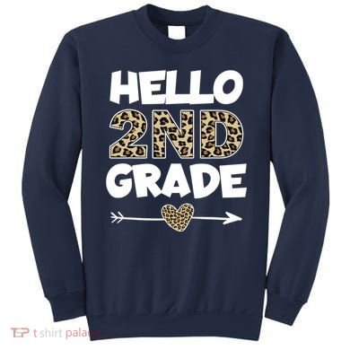 Hello 2nd Grade Leopard Print Second Grade Teacher Kids Gift Sweatshirt