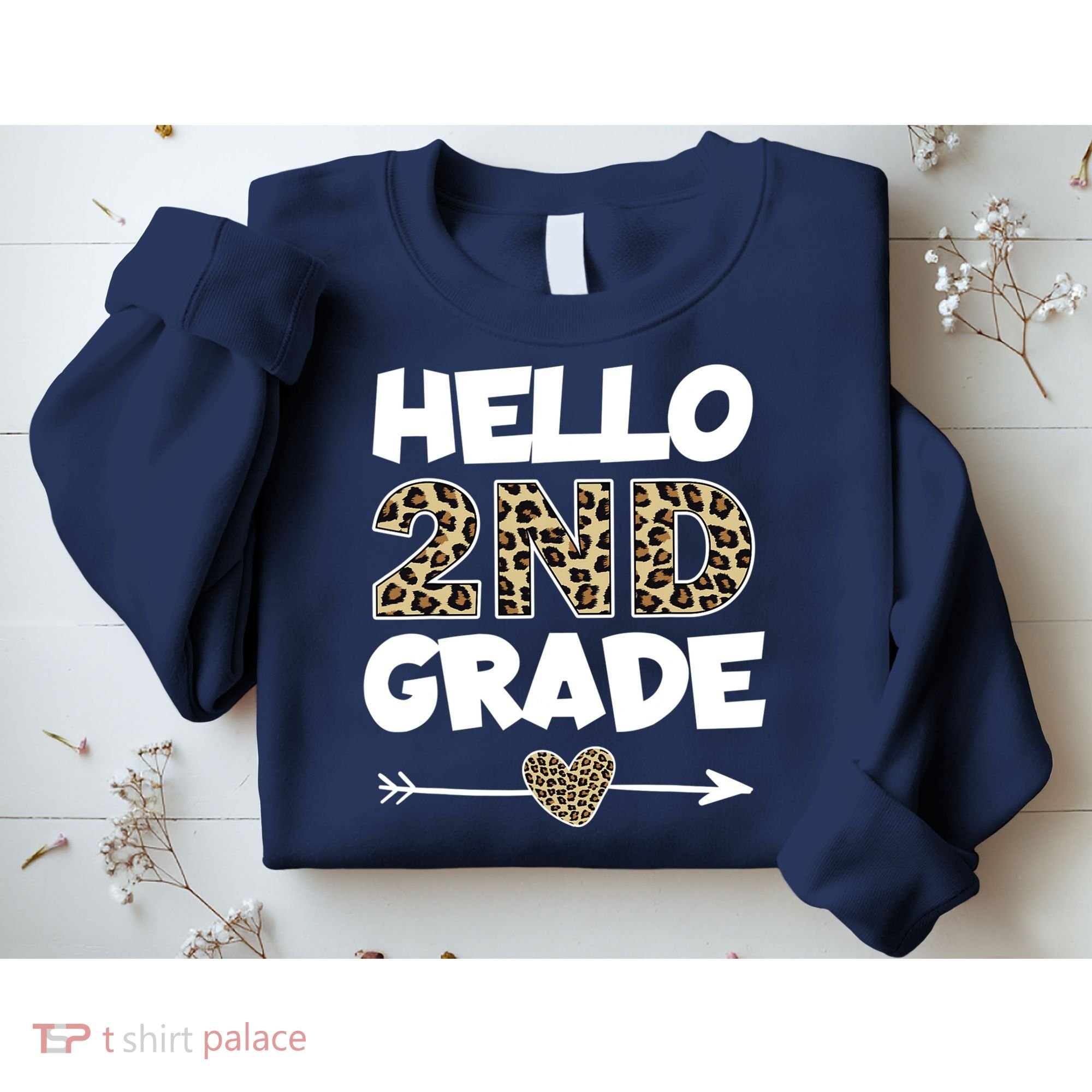 Hello 2nd Grade Leopard Print Second Grade Teacher Kids Gift Sweatshirt