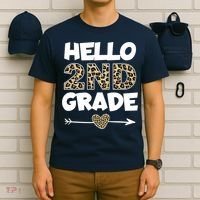 Hello 2nd Grade Leopard Print Second Grade Teacher Kids Gift T-Shirt thumb 6