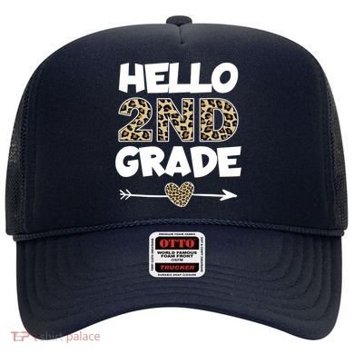Hello 2nd Grade Leopard Print Second Grade Teacher Kids Gift Hat