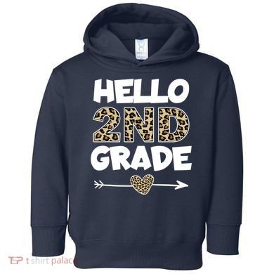 Hello 2nd Grade Leopard Print Second Grade Teacher Kids Gift Toddler Hoodie
