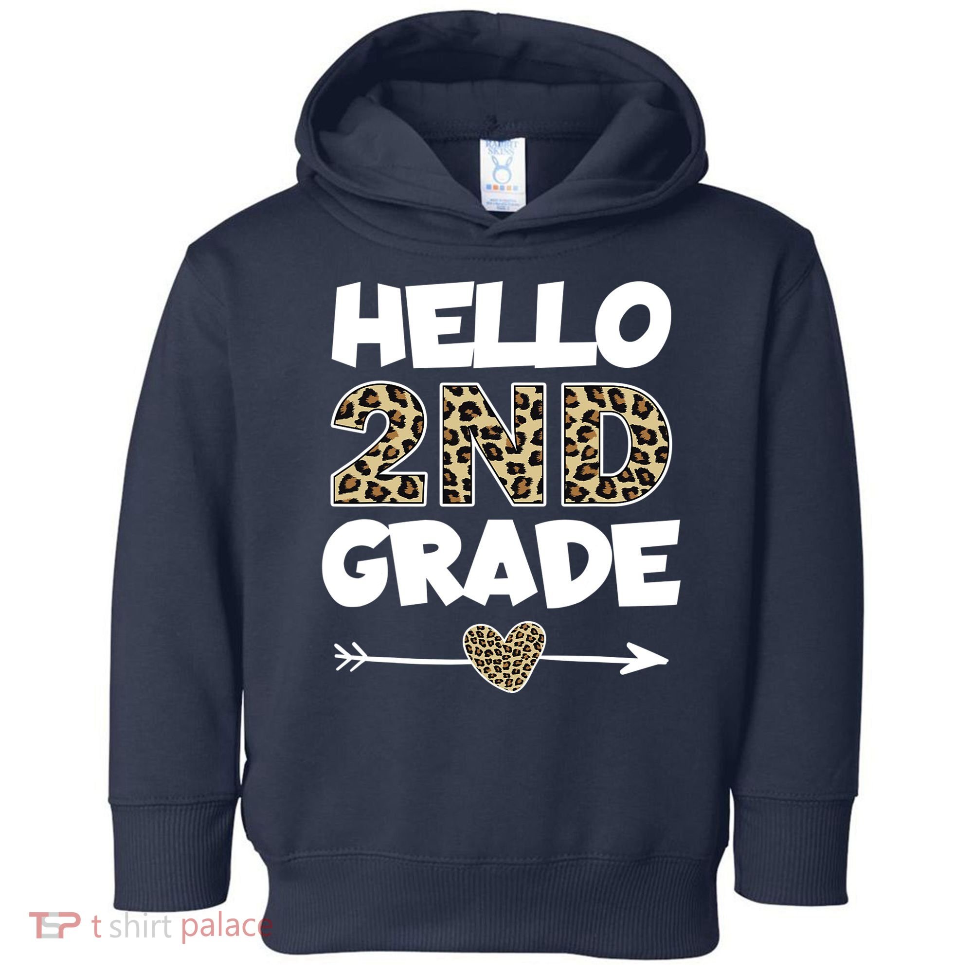 Hello 2nd Grade Leopard Print Second Grade Teacher Kids Gift Toddler Hoodie