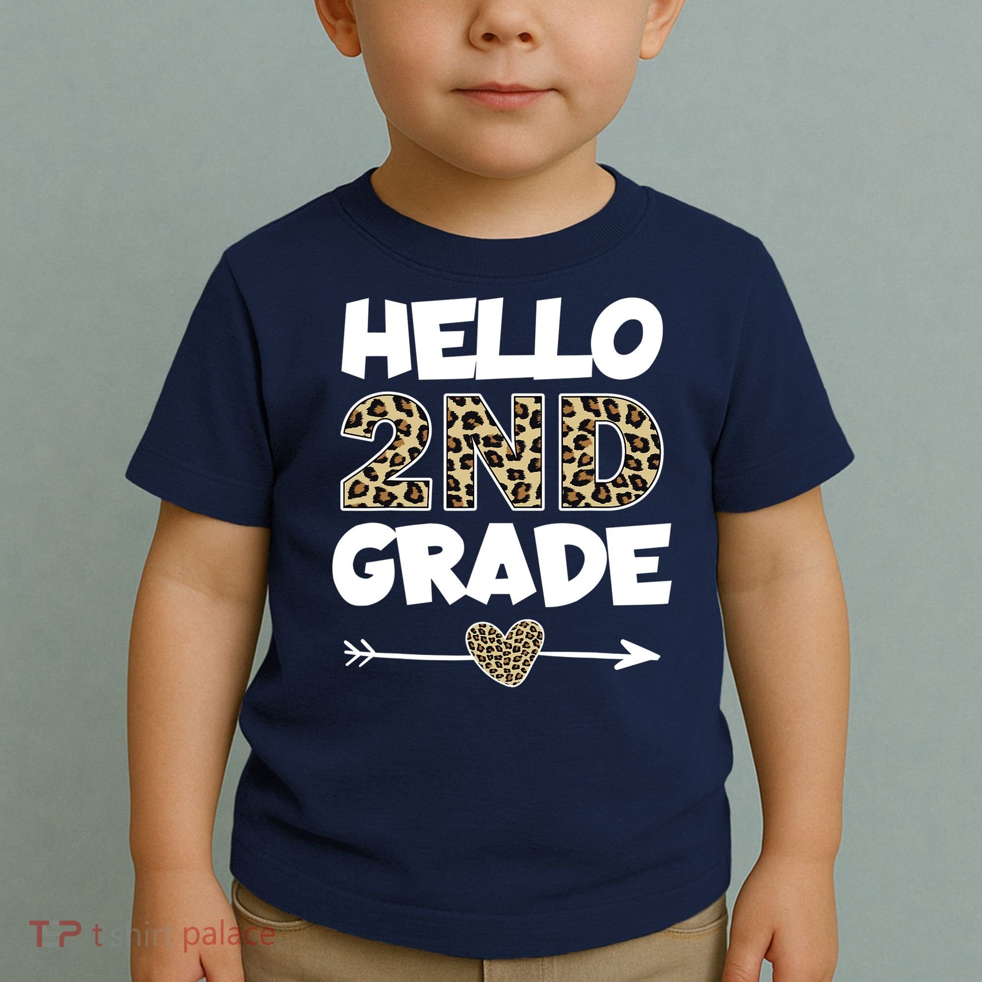 Hello 2nd Grade Leopard Print Second Grade Teacher Kids Gift Toddler T-Shirt