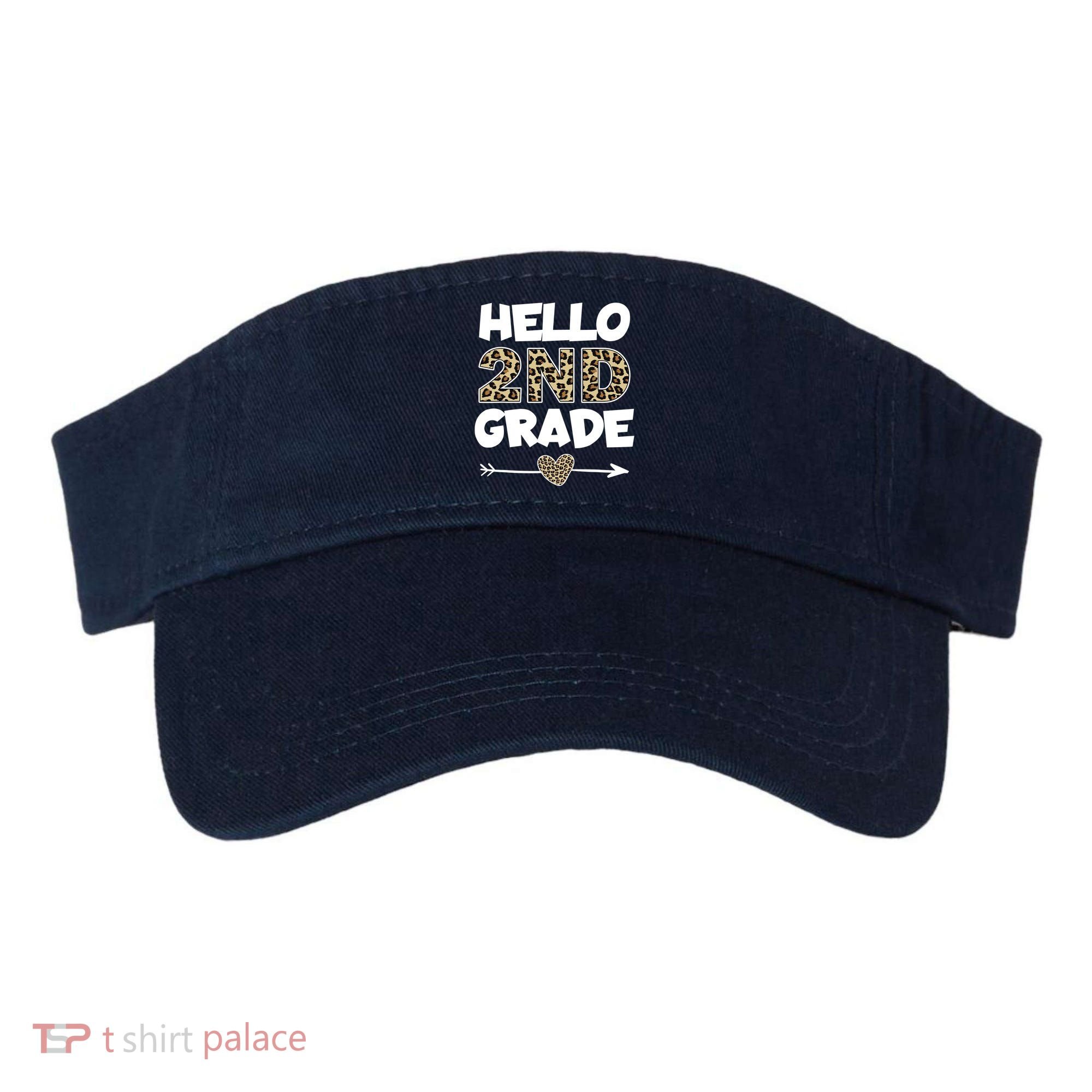 Hello 2nd Grade Leopard Print Second Grade Teacher Kids Gift Visor