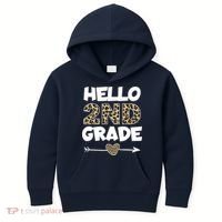 Hello 2nd Grade Leopard Print Second Grade Teacher Kids Gift Kids Hoodie thumb 0