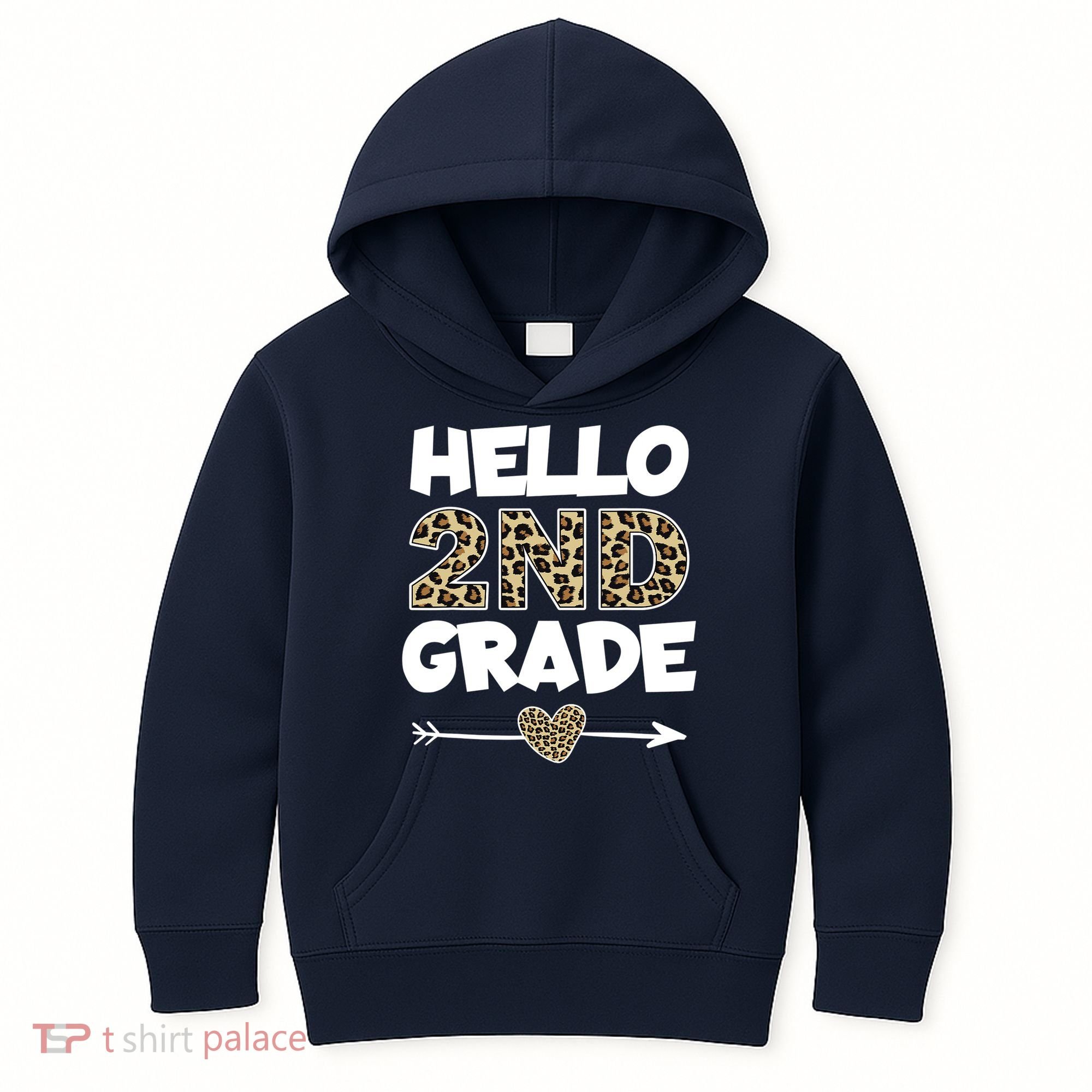 Hello 2nd Grade Leopard Print Second Grade Teacher Kids Gift Kids Hoodie