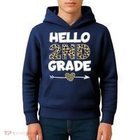 Hello 2nd Grade Leopard Print Second Grade Teacher Kids Gift Kids Hoodie thumb 4