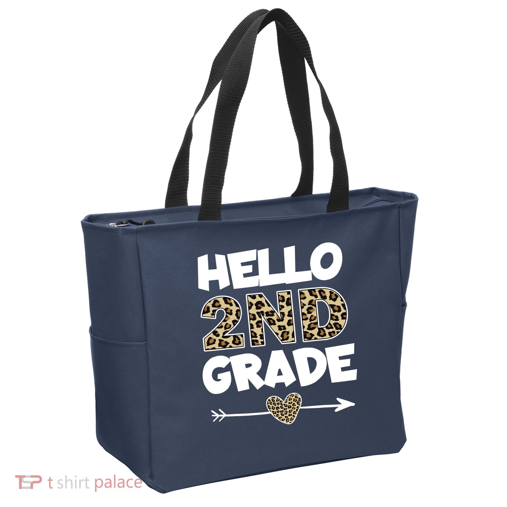 Hello 2nd Grade Leopard Print Second Grade Teacher Kids Gift Tote Bag