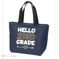 Hello 2nd Grade Leopard Print Second Grade Teacher Kids Gift Tote Bag thumb 3