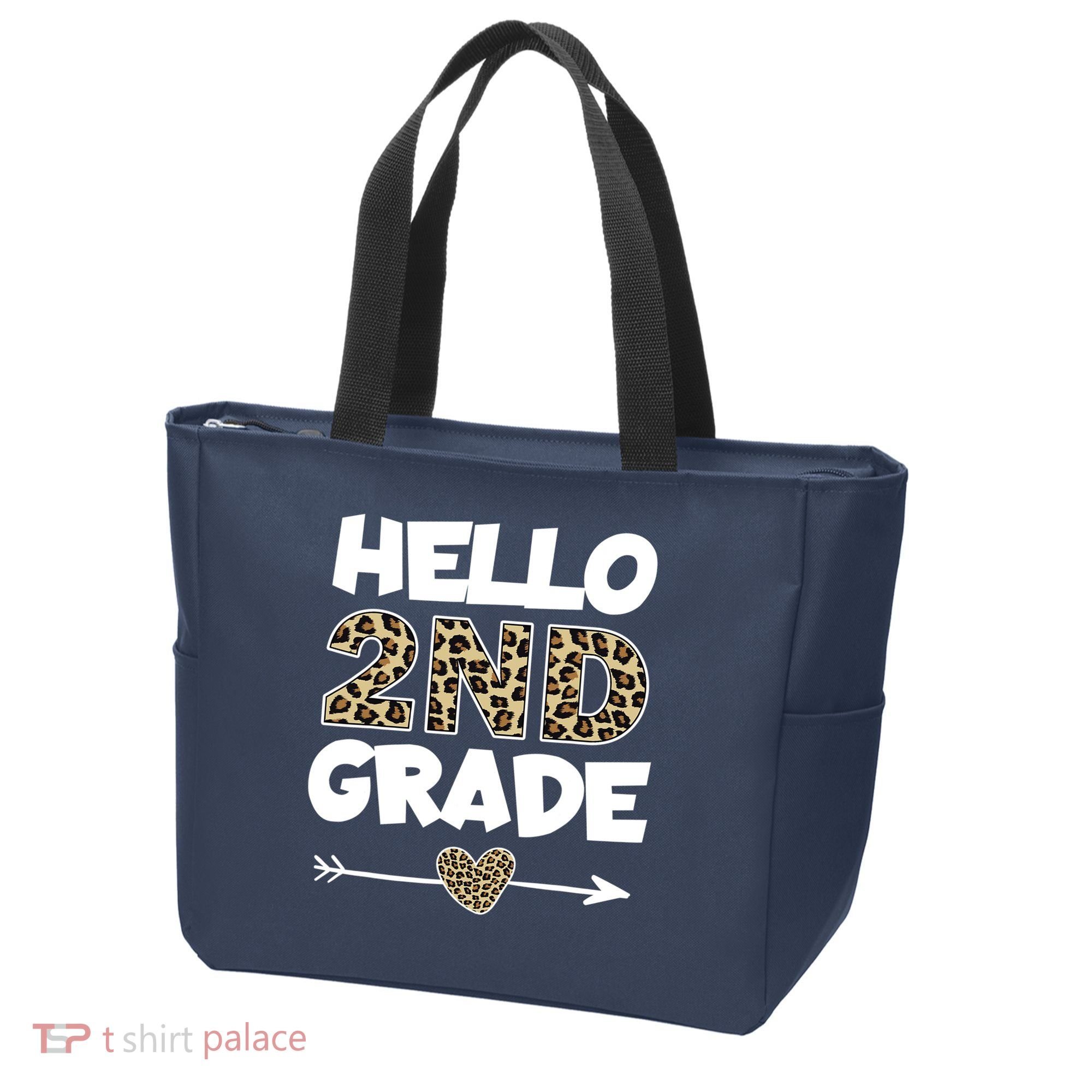 Hello 2nd Grade Leopard Print Second Grade Teacher Kids Gift Tote Bag