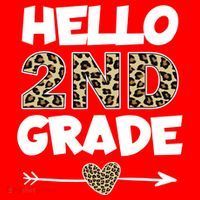 Hello 2nd Grade Leopard Print Second Grade Teacher Kids Gift Santa Hat thumb 1