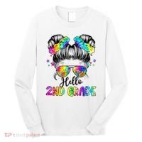 Hello 2nd Grade Messy Hair Bun Girl Back To School First Day Long Sleeve Shirt thumb 0
