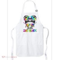 Hello 2nd Grade Messy Hair Bun Girl Back To School First Day Apron thumb 0