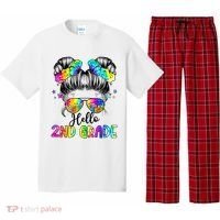 Hello 2nd Grade Messy Hair Bun Girl Back To School First Day Pajama Set thumb 0