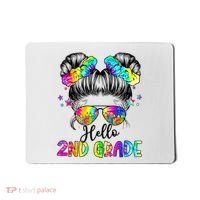Hello 2nd Grade Messy Hair Bun Girl Back To School First Day Mousepad thumb 0