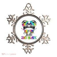 Hello 2nd Grade Messy Hair Bun Girl Back To School First Day Ornament thumb 0