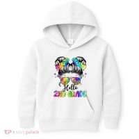 Hello 2nd Grade Messy Hair Bun Girl Back To School First Day Kids Hoodie thumb 0