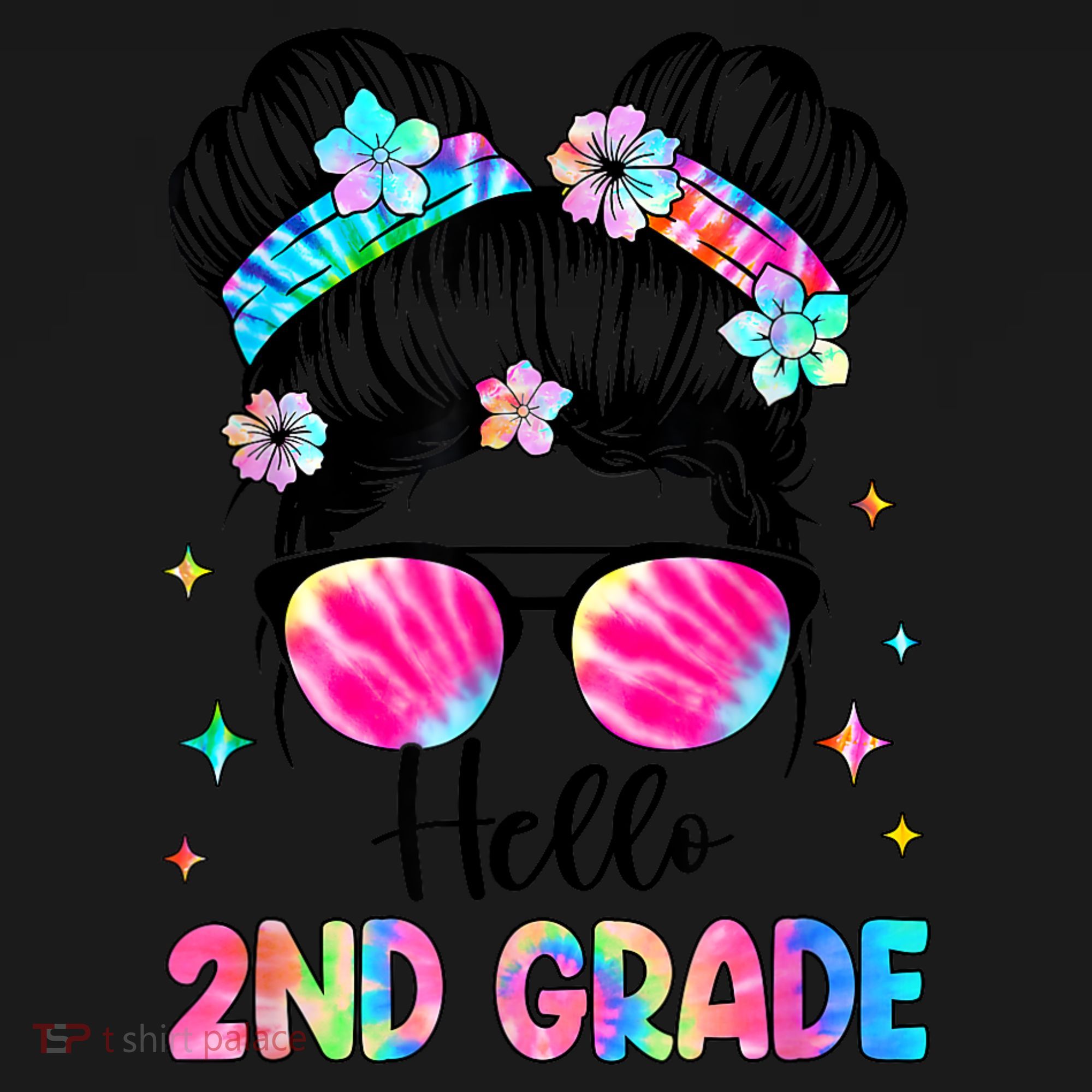 Hello 2nd Grade Messy Hair Bun Girl Back To School First Day Coaster