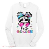 Hello 2nd Grade Messy Hair Bun Girl Back To School First Day Long Sleeve Shirt thumb 0