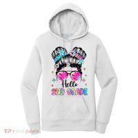 Hello 2nd Grade Messy Hair Bun Girl Back To School First Day Women's Hoodie thumb 0