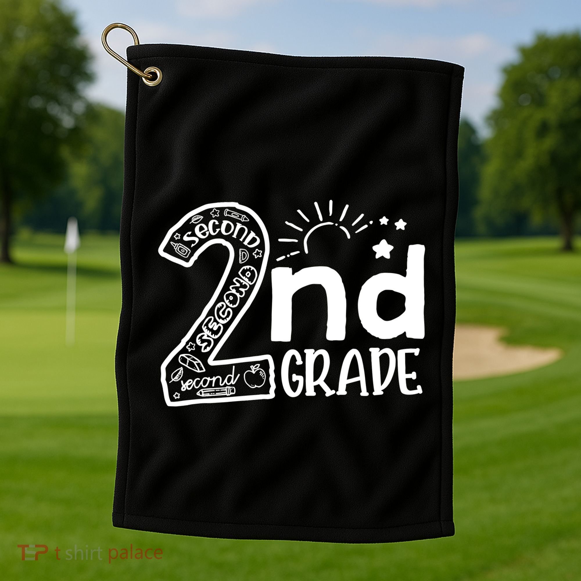 Hello 2nd Grade Teachers Boy And Team Second Grade Golf Towel