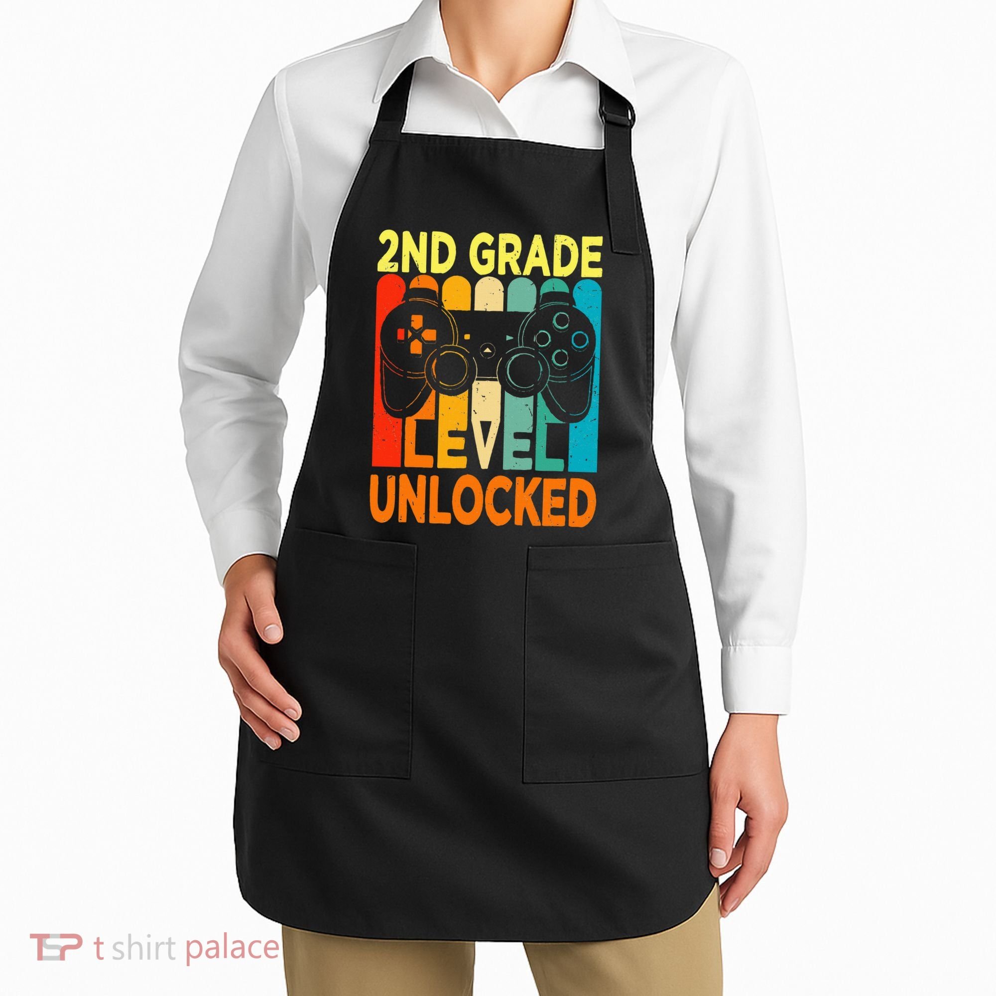 Hello 2nd Grade Level Unlocked Video Game Apron