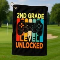 Hello 2nd Grade Level Unlocked Video Game Golf Towel thumb 1