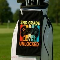 Hello 2nd Grade Level Unlocked Video Game Golf Towel thumb 2