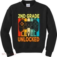 Hello 2nd Grade Level Unlocked Video Game Kids Sweatshirt thumb 0