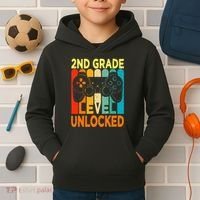 Hello 2nd Grade Level Unlocked Video Game Kids Hoodie thumb 2