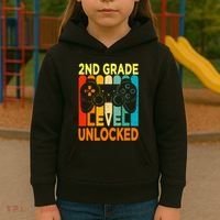 Hello 2nd Grade Level Unlocked Video Game Kids Hoodie thumb 3