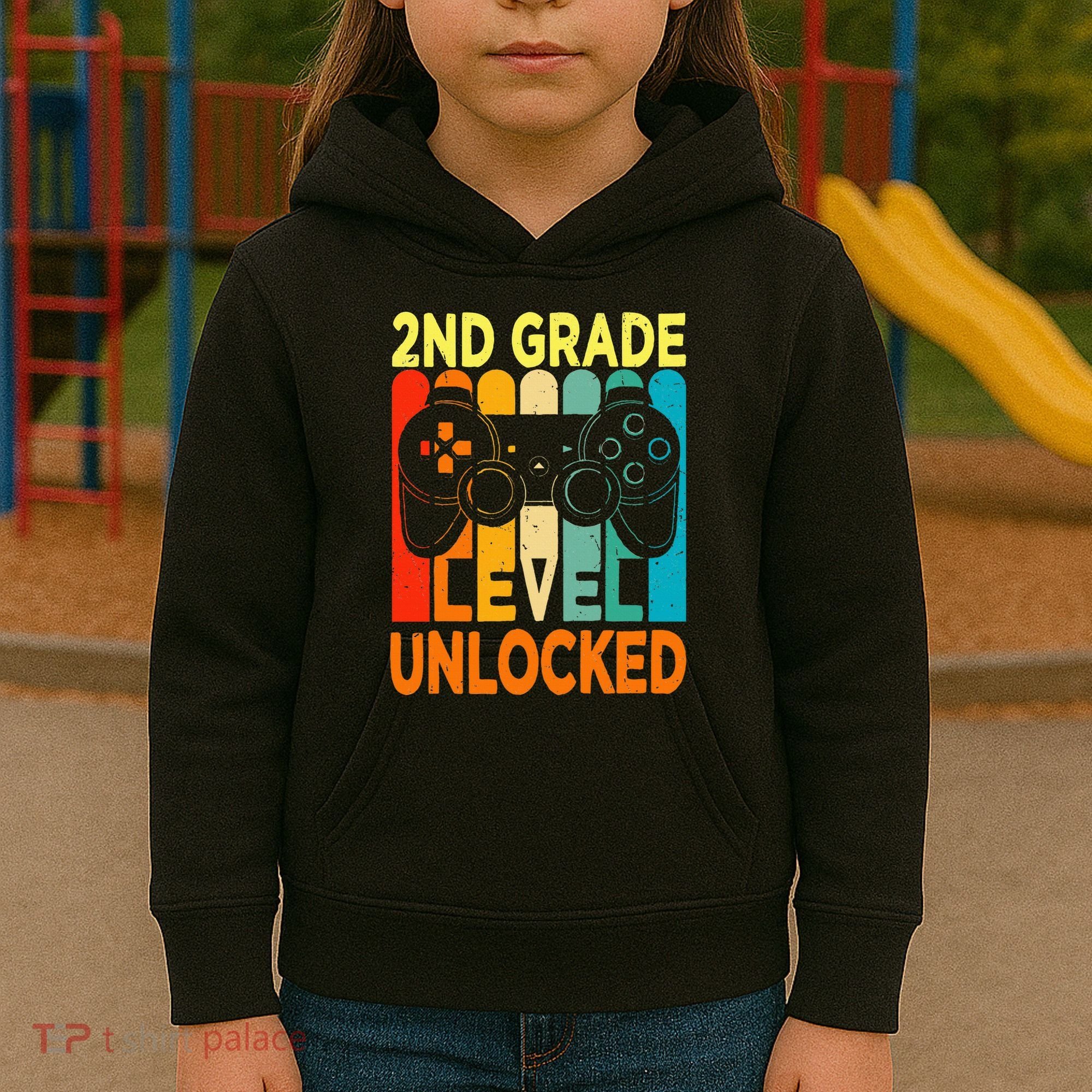 Hello 2nd Grade Level Unlocked Video Game Kids Hoodie