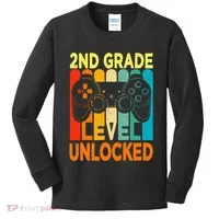 Hello 2nd Grade Level Unlocked Video Game Kids Long Sleeve Shirt thumb 0