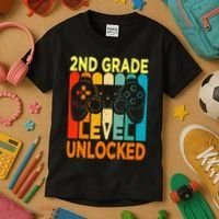 Hello 2nd Grade Level Unlocked Video Game Kids T-Shirt thumb 3